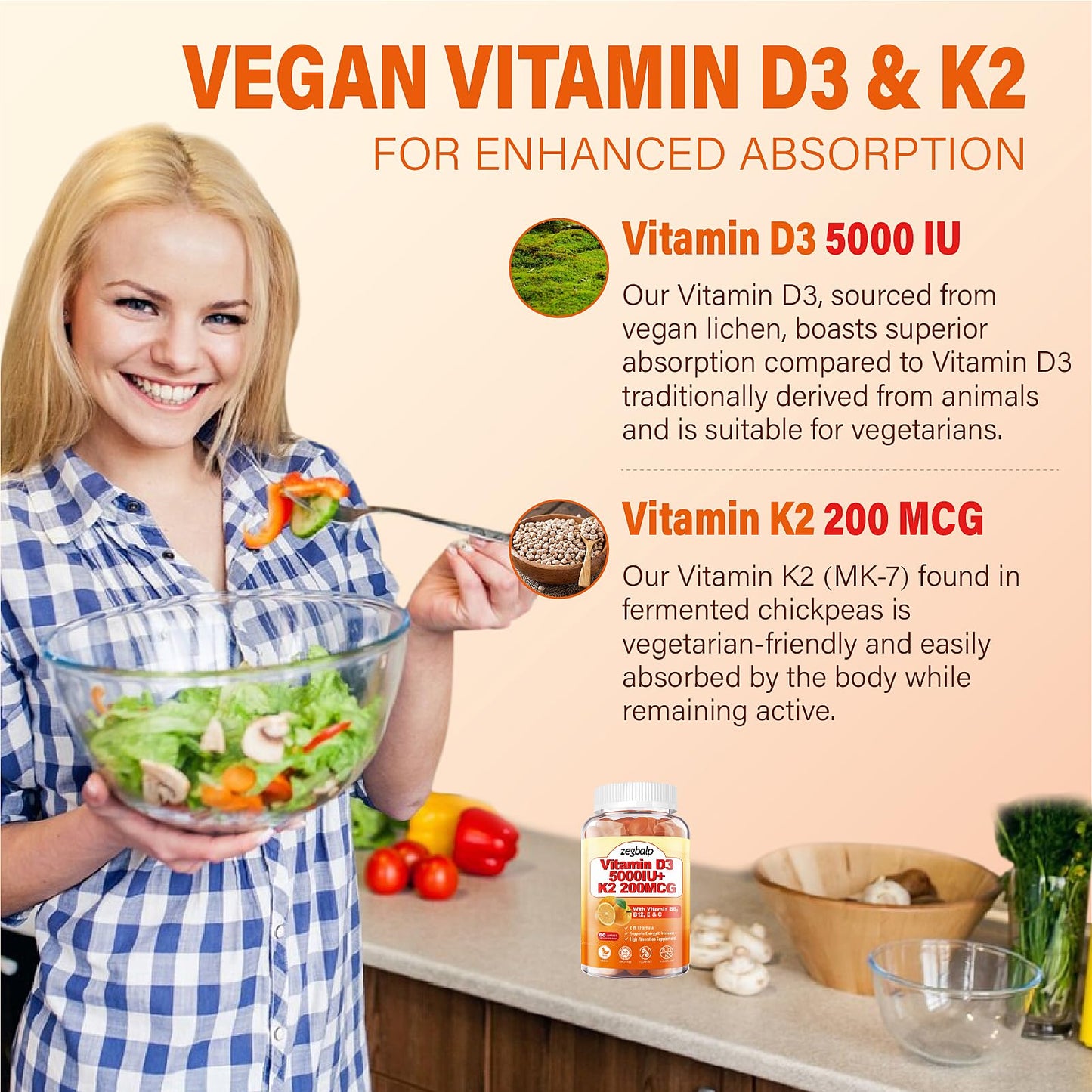 Dosis diaria recomendada de gomitas vitamina D3 K2 5000IU