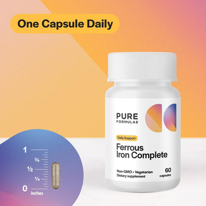 Dosis diaria de hierro Pure Formulas suplemento
