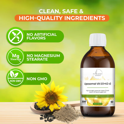 Dosis diaria de suplemento liposomal vitamina D3 y K2 nutrixpro
