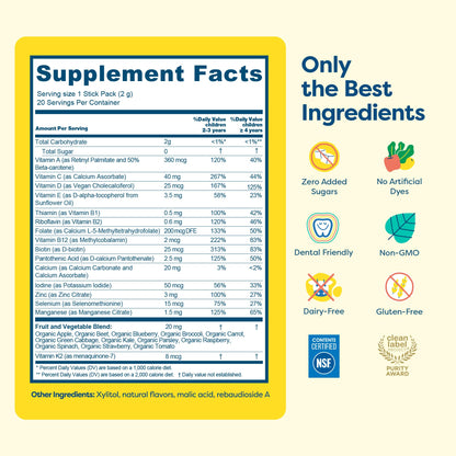 Dosis única de multivitaminas HIYA para niños y bebés