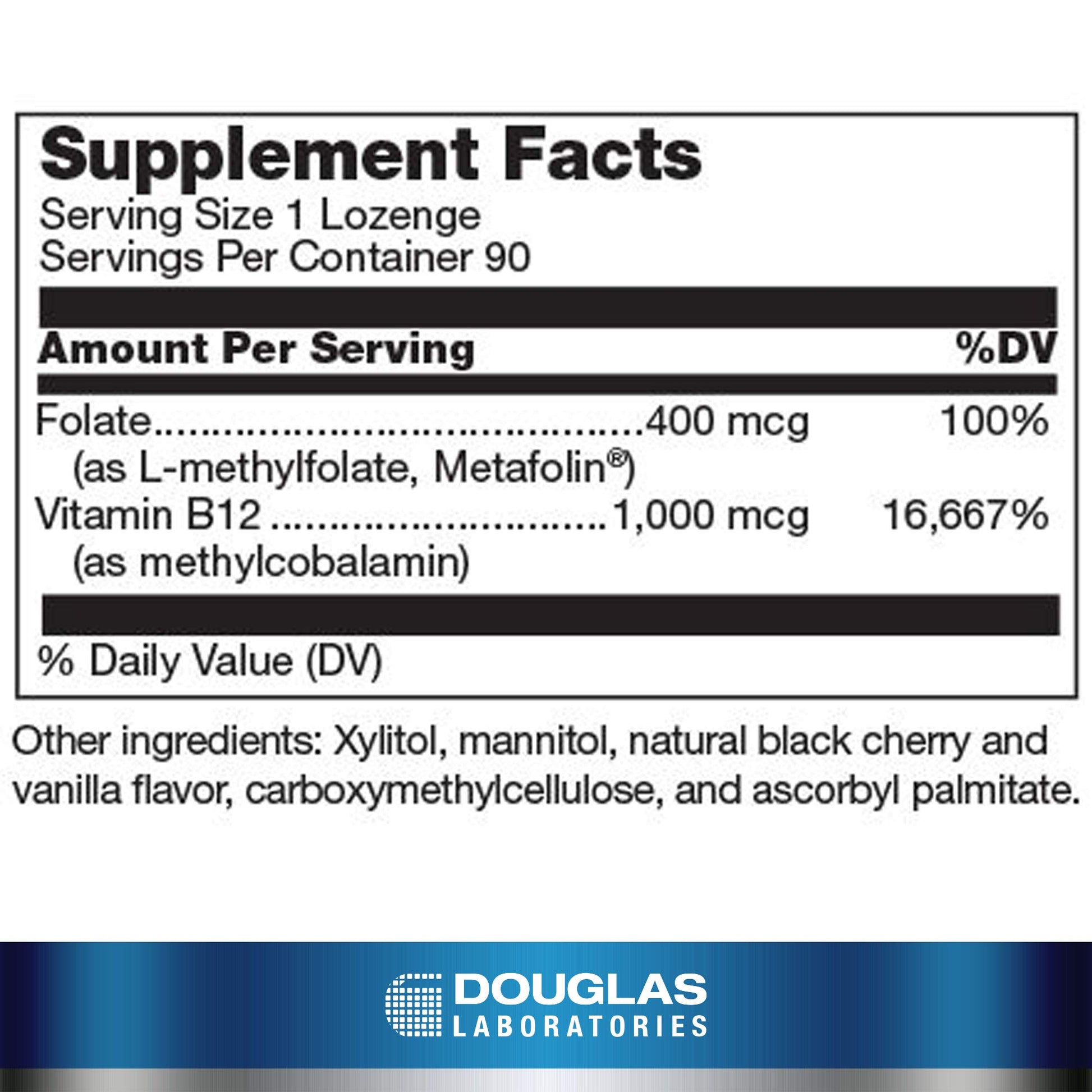 Douglas Laboratories Methyl B12 Plus paquete frontal