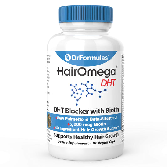 DrFormulas HairOmega bloqueador DHT para hombres y mujeres