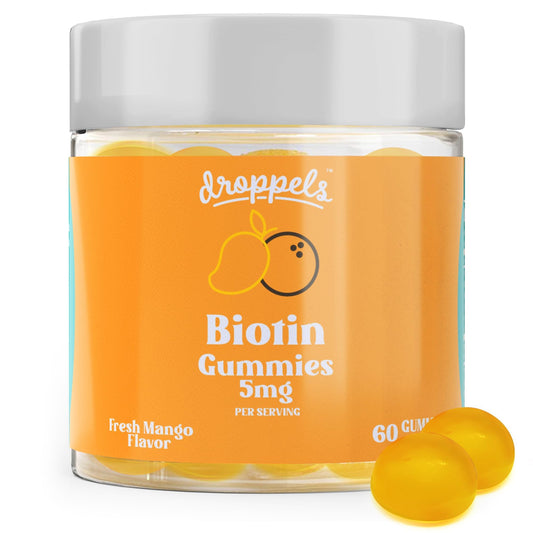 Droppels gomitas biotina vegana envase frontal