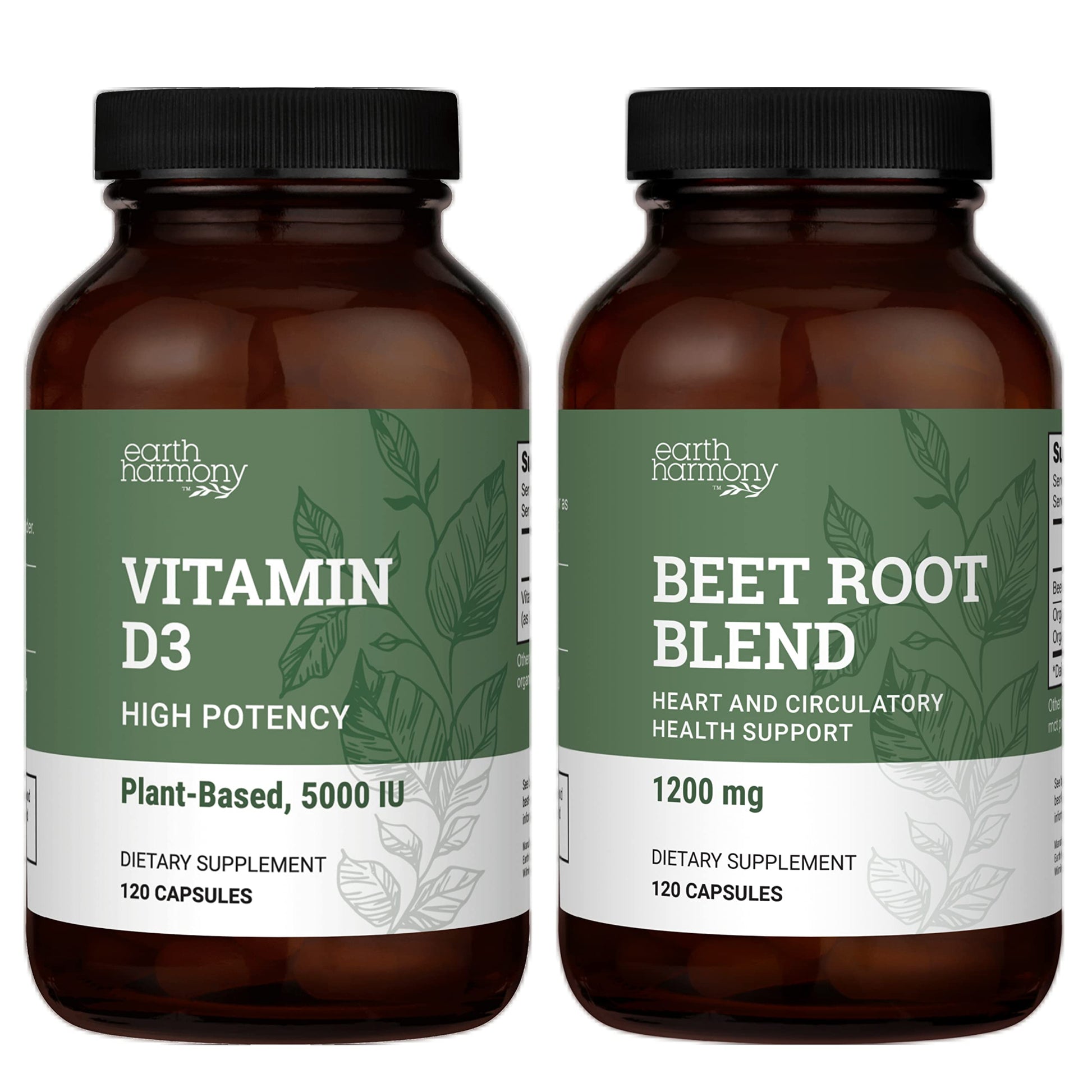 Earth Harmony cápsulas vitamina D3 y polvo de remolacha vegano