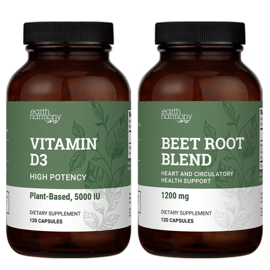 Earth Harmony cápsulas vitamina D3 y polvo de remolacha vegano