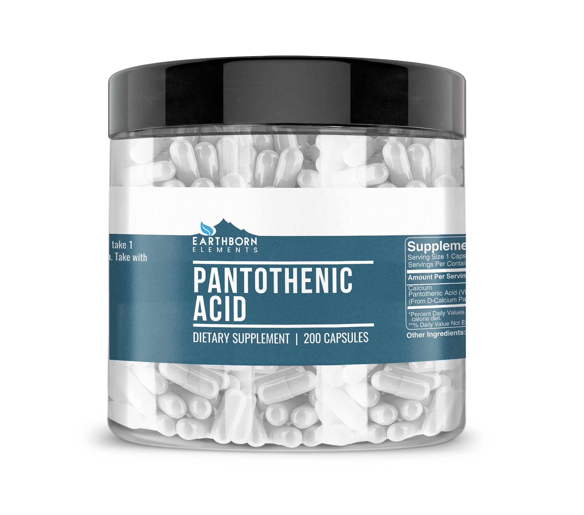 Earthborn Elements Ácido Pantoténico 200 cápsulas frasco
