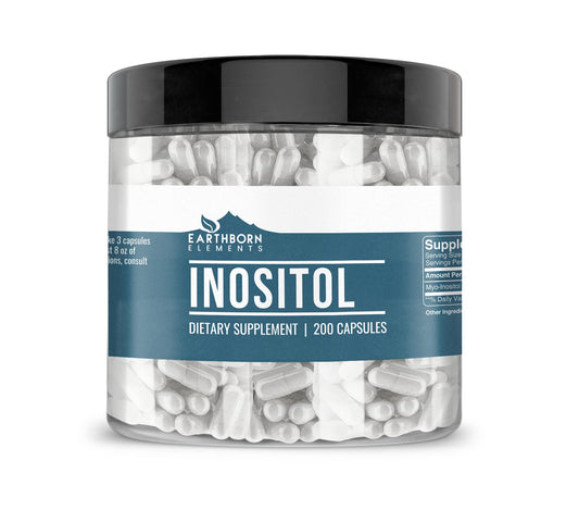 Earthborn Elements Inositol 200 cápsulas botella frontal