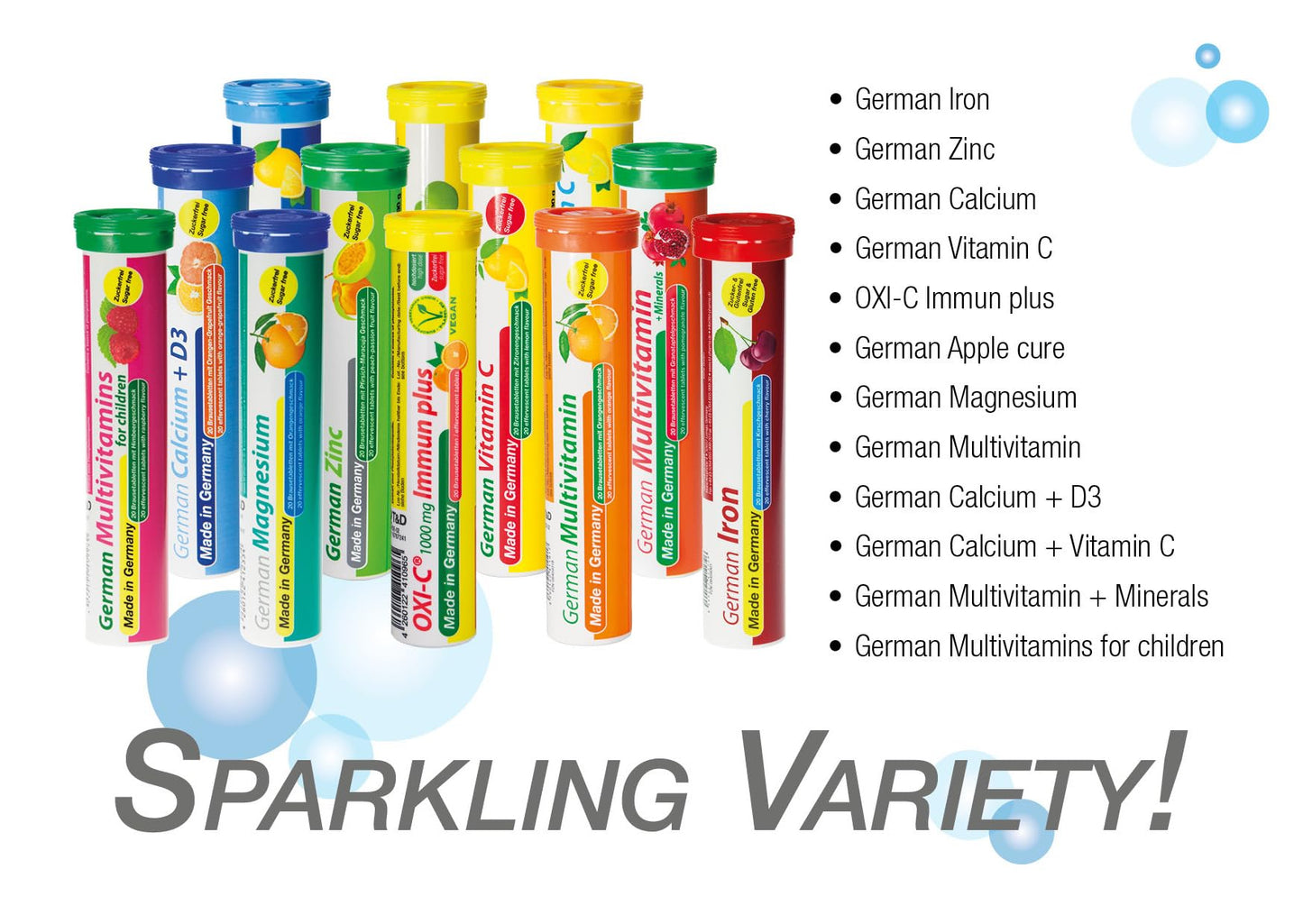 Efervescentes multivitaminas infantiles T&D sabor frambuesa.