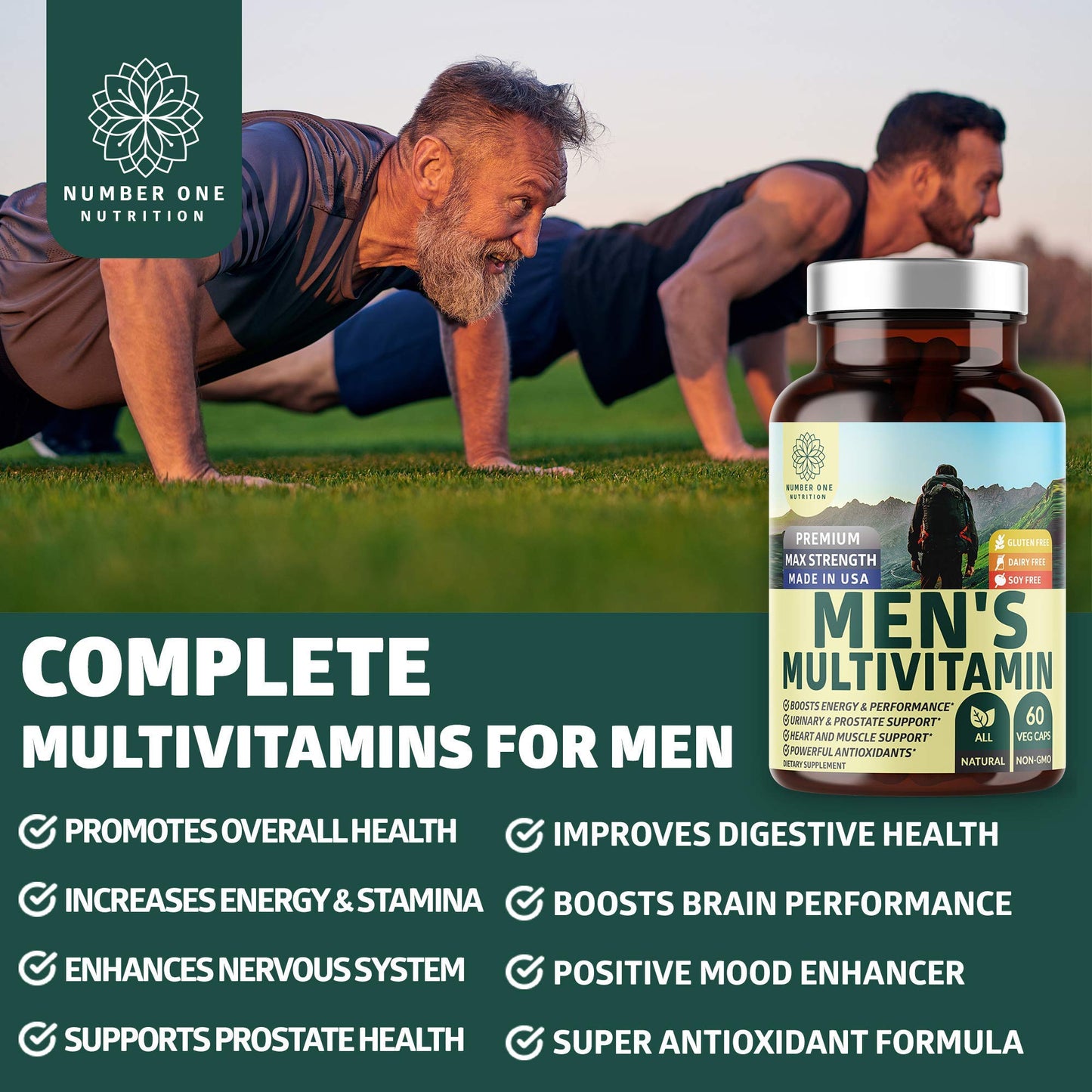 Ejercitándose con suplementos multivitamínicos N1N