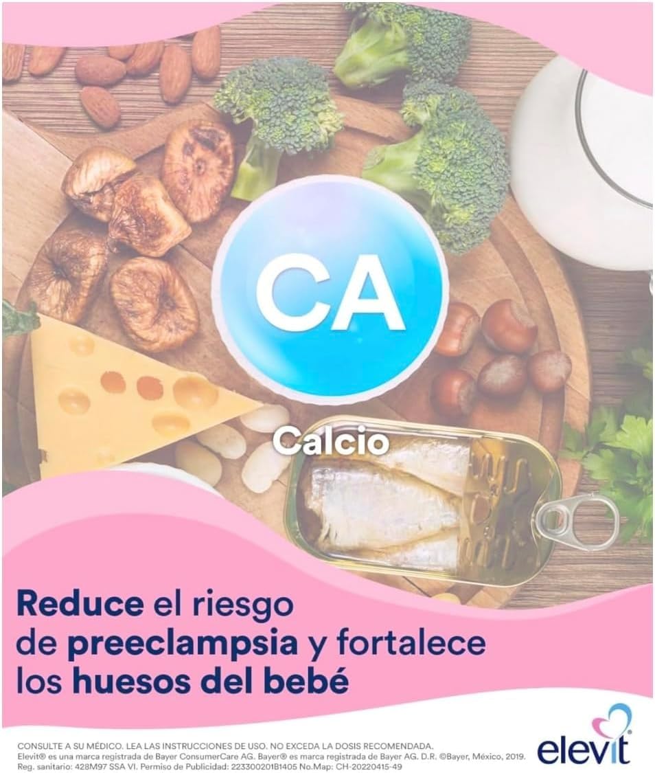 Título frontal del multivitamínico prenatal Elvit con hierro