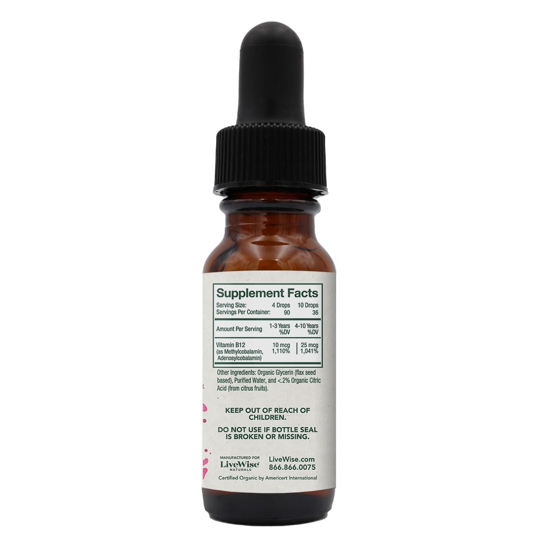 Embalaje gotas líquidas vitamina B12 Live Wise Naturals