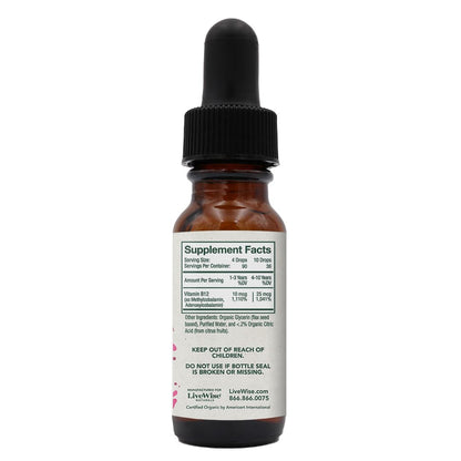 Embalaje gotas líquidas vitamina B12 Live Wise Naturals