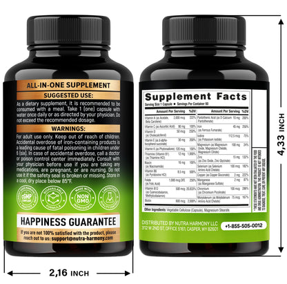 Embalaje Nutraharmony vitamina D3 K2 multivitamínico bariátrico