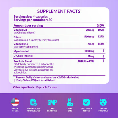 Embalaje PharmaSupps suplemento balance hormonal y PCOS