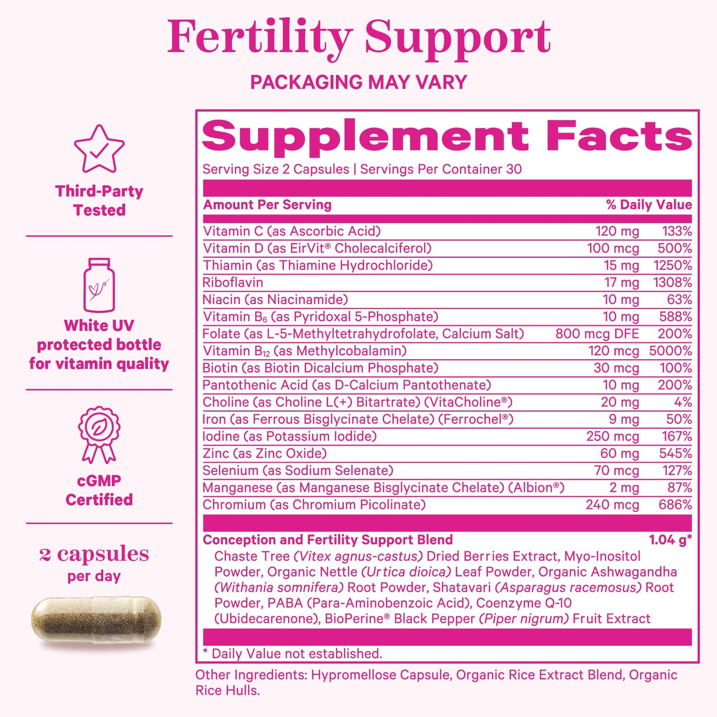 Embalaje y presentación Pink Stork Fertility Bundle 2 unidades