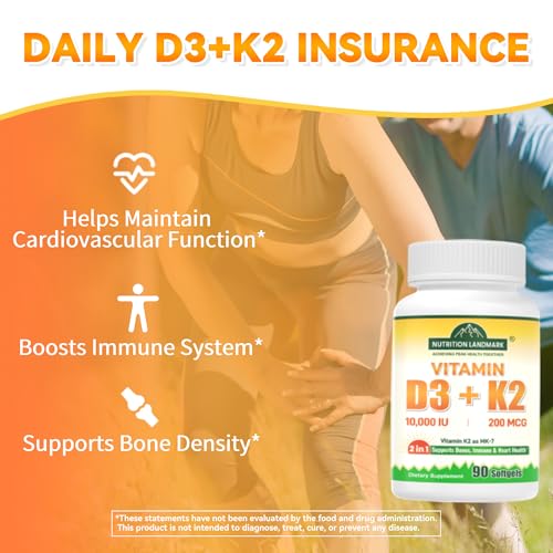 Embalaje de suplemento vitamina D3 y K2 YOYKYE para 90 cápsulas