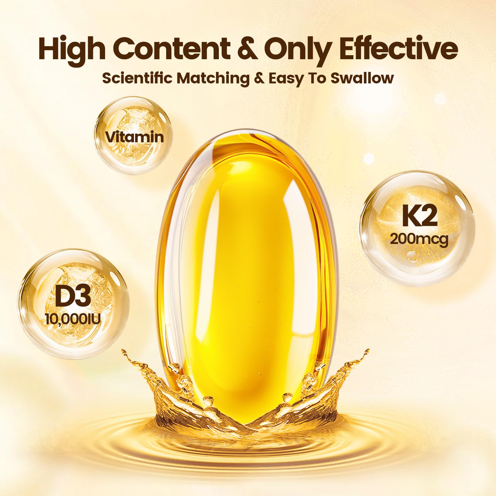 Embalaje Vitamina D3 K2 MK-7 suplementación