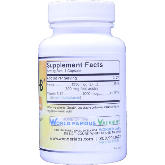 Embalaje Wonder Laboratories suplemento de factor intrínseco B12