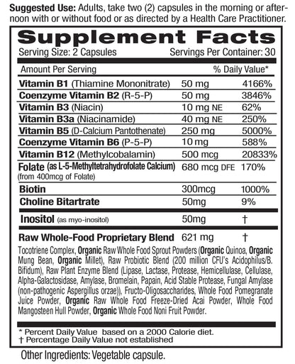 Cápsulas vegetales EMERALD LABS vitamina b complejo