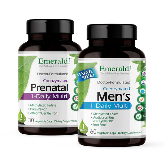 Emerald Labs paquete multivitamínico prenatal y multivitamínico hombre