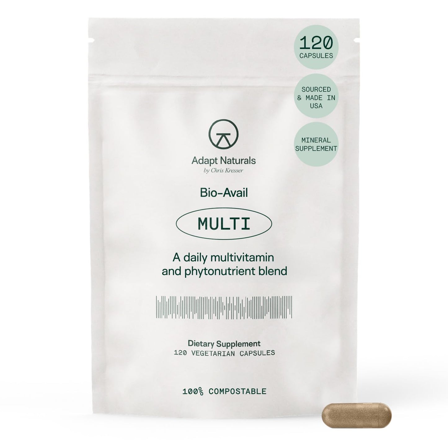 Empaque Adapt Naturals Multivitamínico 120 cápsulas