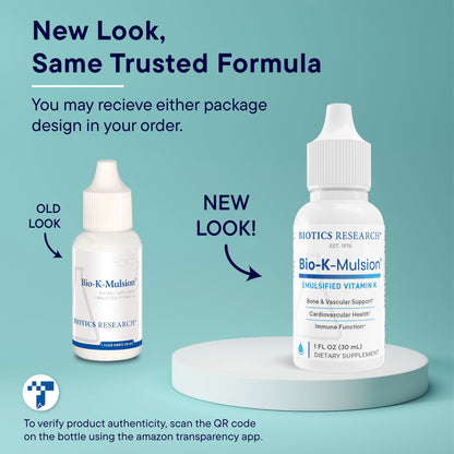 Empaque Biotics Research Bio K Mulsion gotas vitamina K para adultos