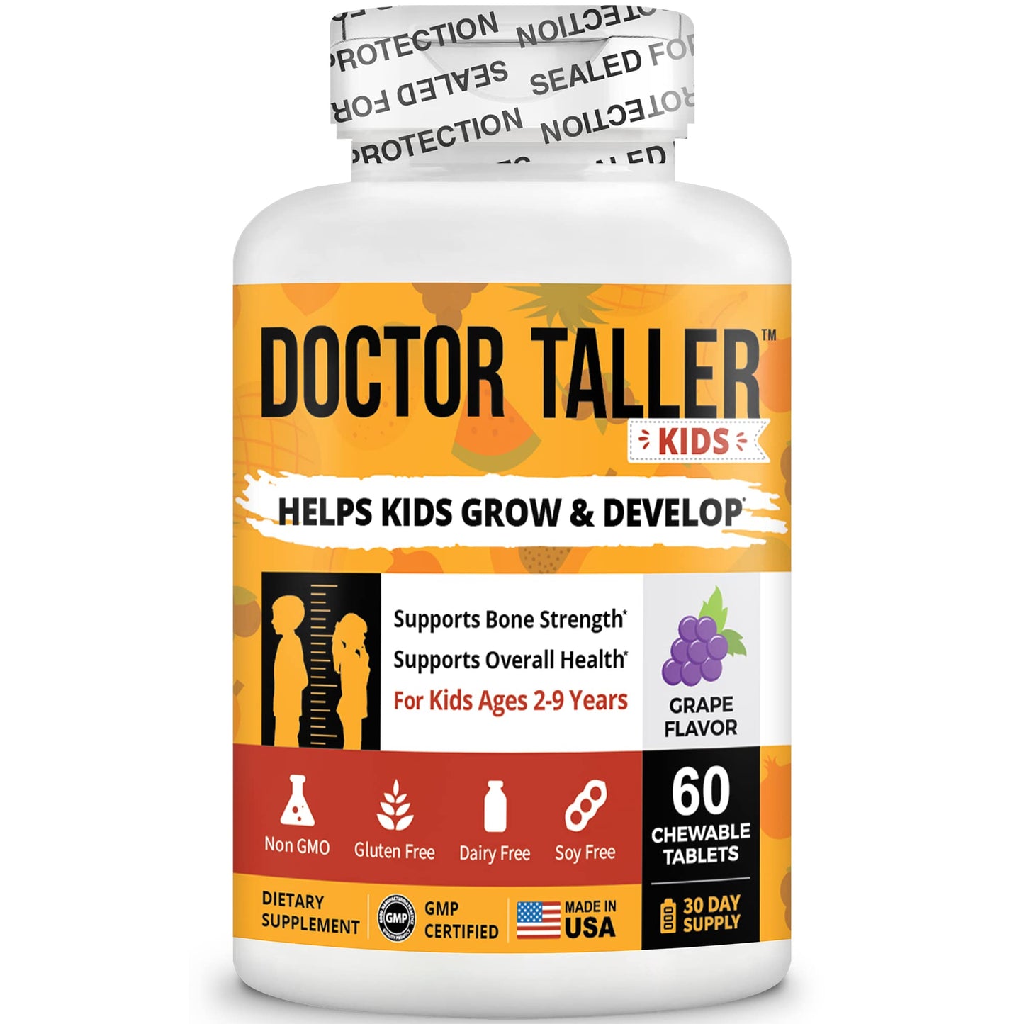 Empaque doble NuBest Doctor Taller Kids multivitaminas 120 tabletas