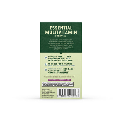 Empaque EarthFirst multivitaminas prenatales orgánicas