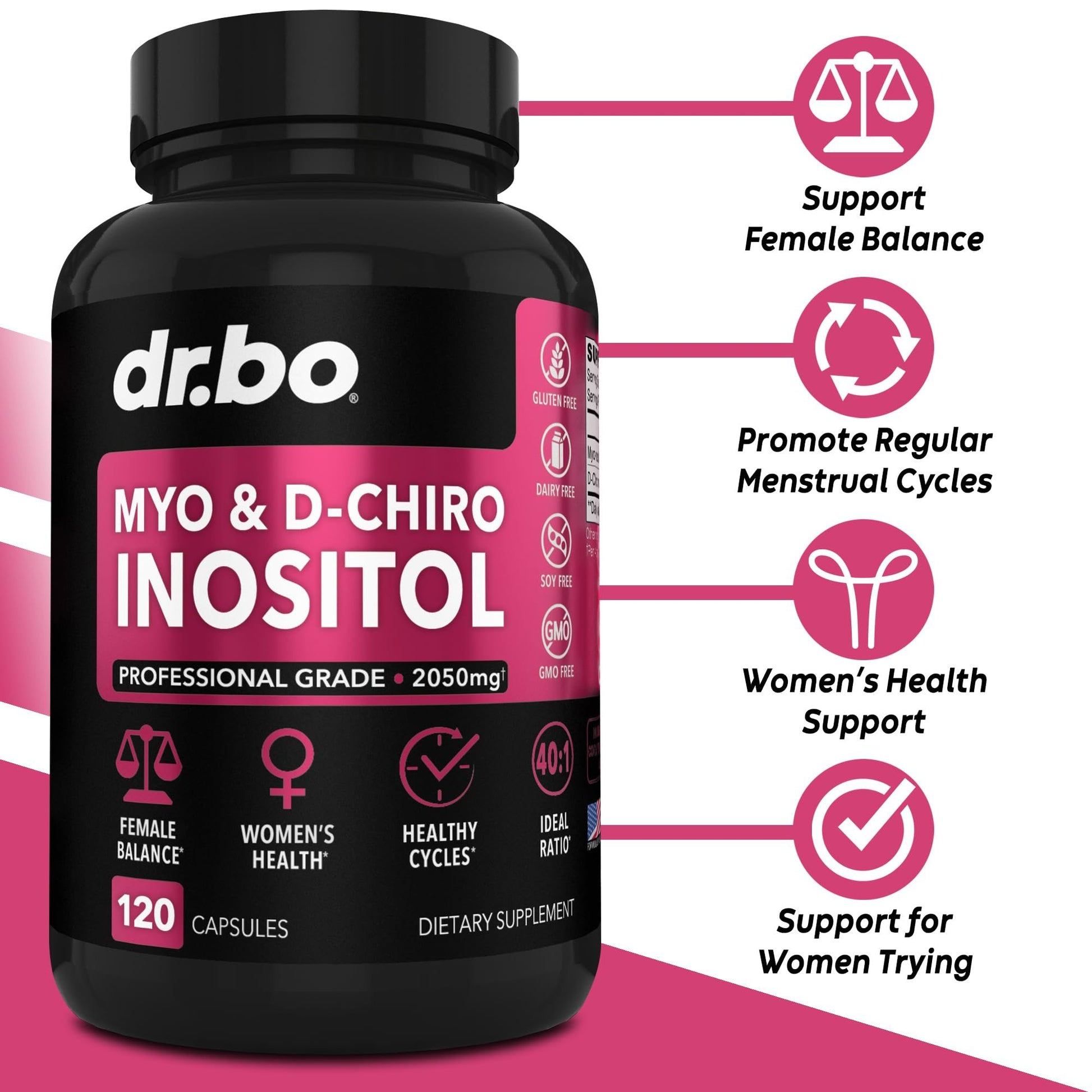 Empaque frontal gomitas Myo-Inositol D-Chiro y vinagre de manzana