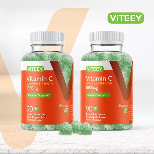 Empaque frontal gomitas vitamina c viteey 180 unidades