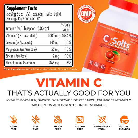 Embalaje frontal polvo vitamina c c-salts orgánico