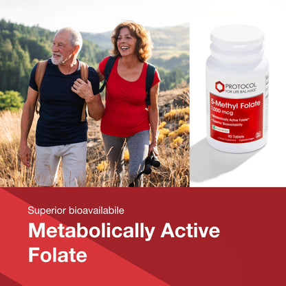 Empaque frontal Protocol For Life Balance 5-metilfolato 90 tabletas