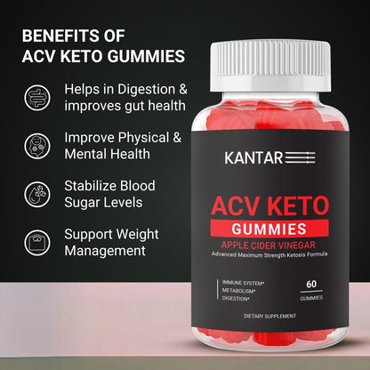 Empaque gomitas KANTAR ACV con vitaminas para keto