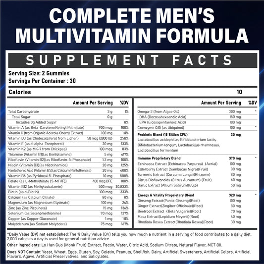 Empaque de gomitas multivitamínicas Veyttisy con mezcla herbal