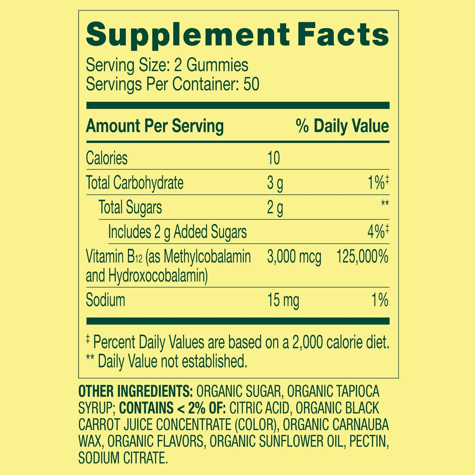 Empaque de gomitas de Vitamina B12, 200 unidades.