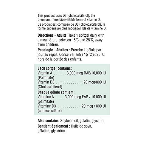 Empaque lateral vitaminas a y d jamieson