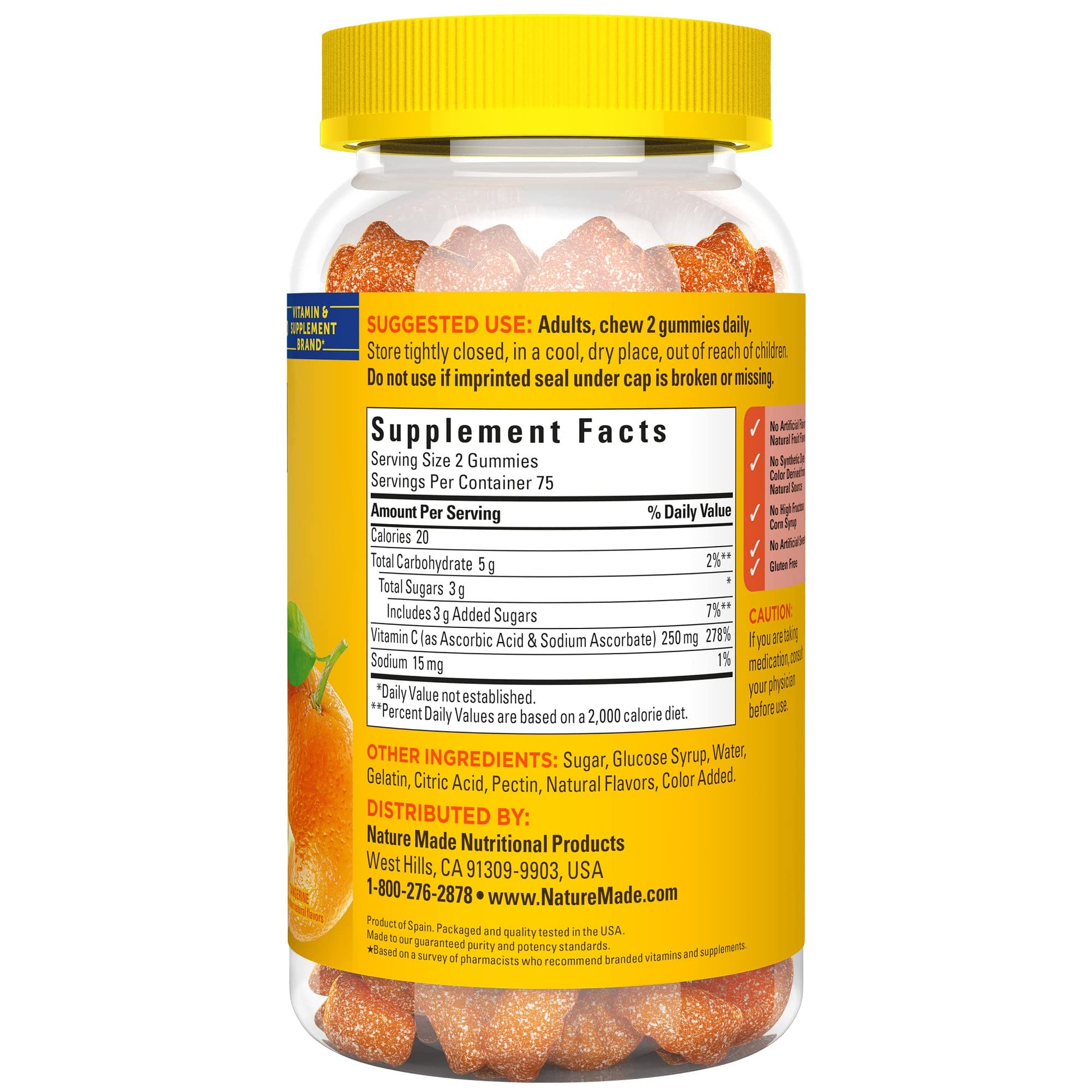 Empaque Nature Made gomitas Vitamina C tangerina