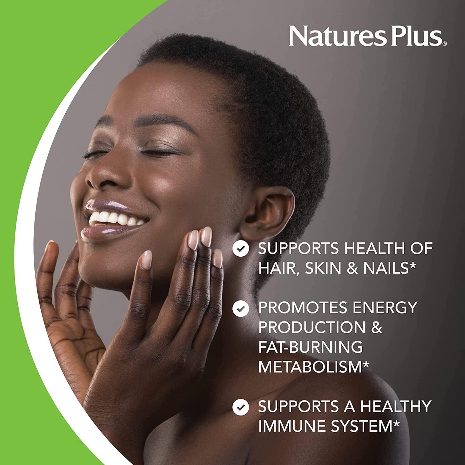 Empaque NaturesPlus Biotina libre de gluten para usuarios vegetarianos