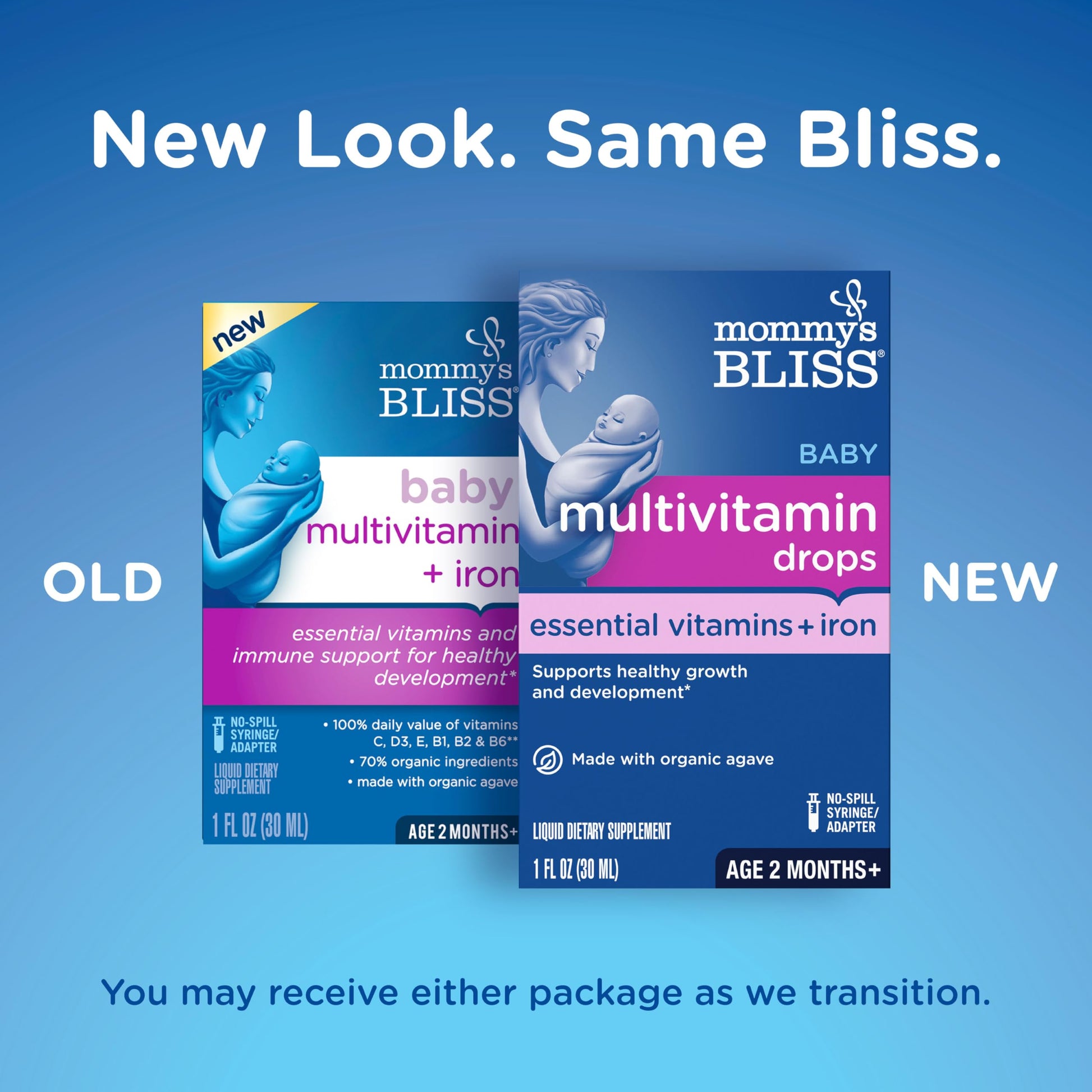 Comparación de empaque nuevo y antiguo de multivitaminas