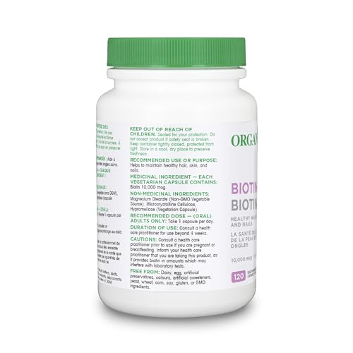 Empaque Organika biotina para cabello y piel.