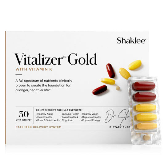 Empaque de Shaklee Vitalizer Oro 30 Vita-Tiras