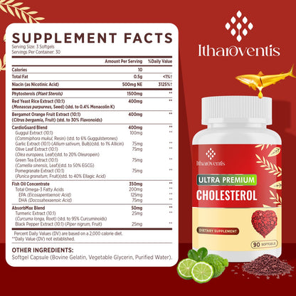 Embalaje frontal suplemento colesterol con esteroles vegetales