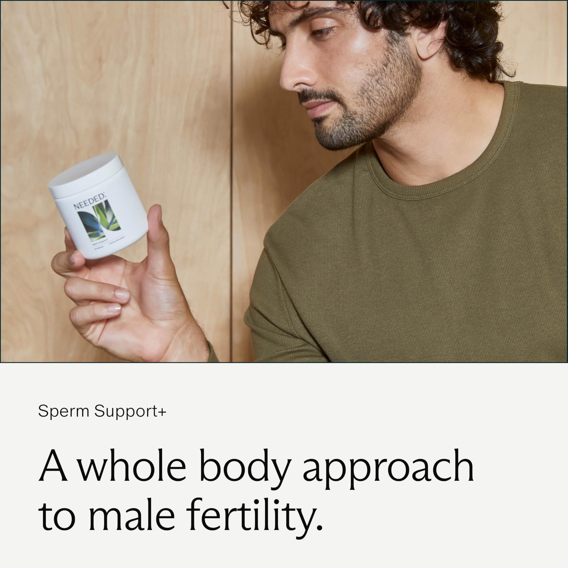 Empaque suplemento fertilidad masculina Needed para hombres