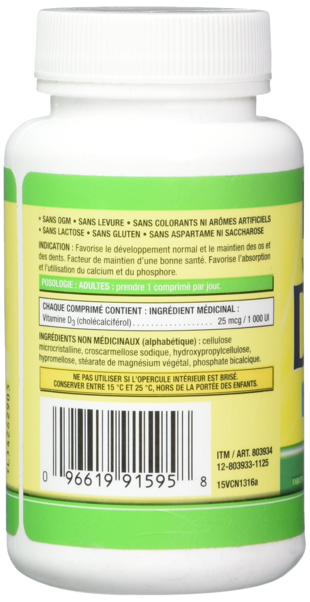 Empaque suplemento Kirkland vitamina D3 360 tabletas