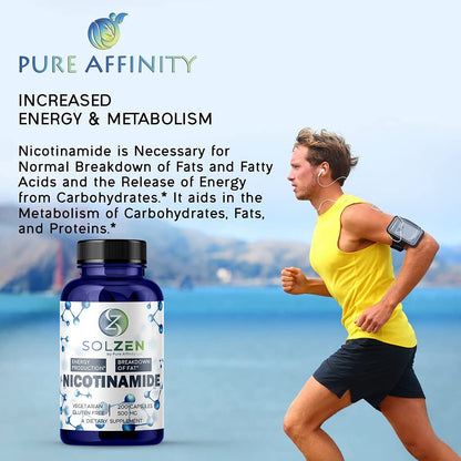 Empaque suplemento pure affinity nicotinamida 100 cápsulas