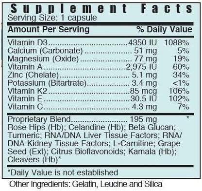 Empaque Systemic Formulas DV3 Vitamina D3 Plus soporte inmune