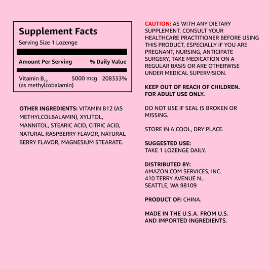 EMpaque suplemento vitamina B12 65 pastillas Amazon Elements