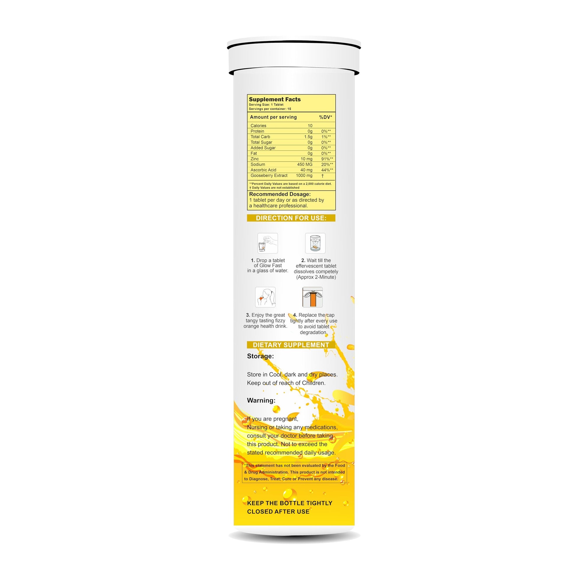 Empaque vitamina C efervescente PURITEO paquete de 4 tabletas