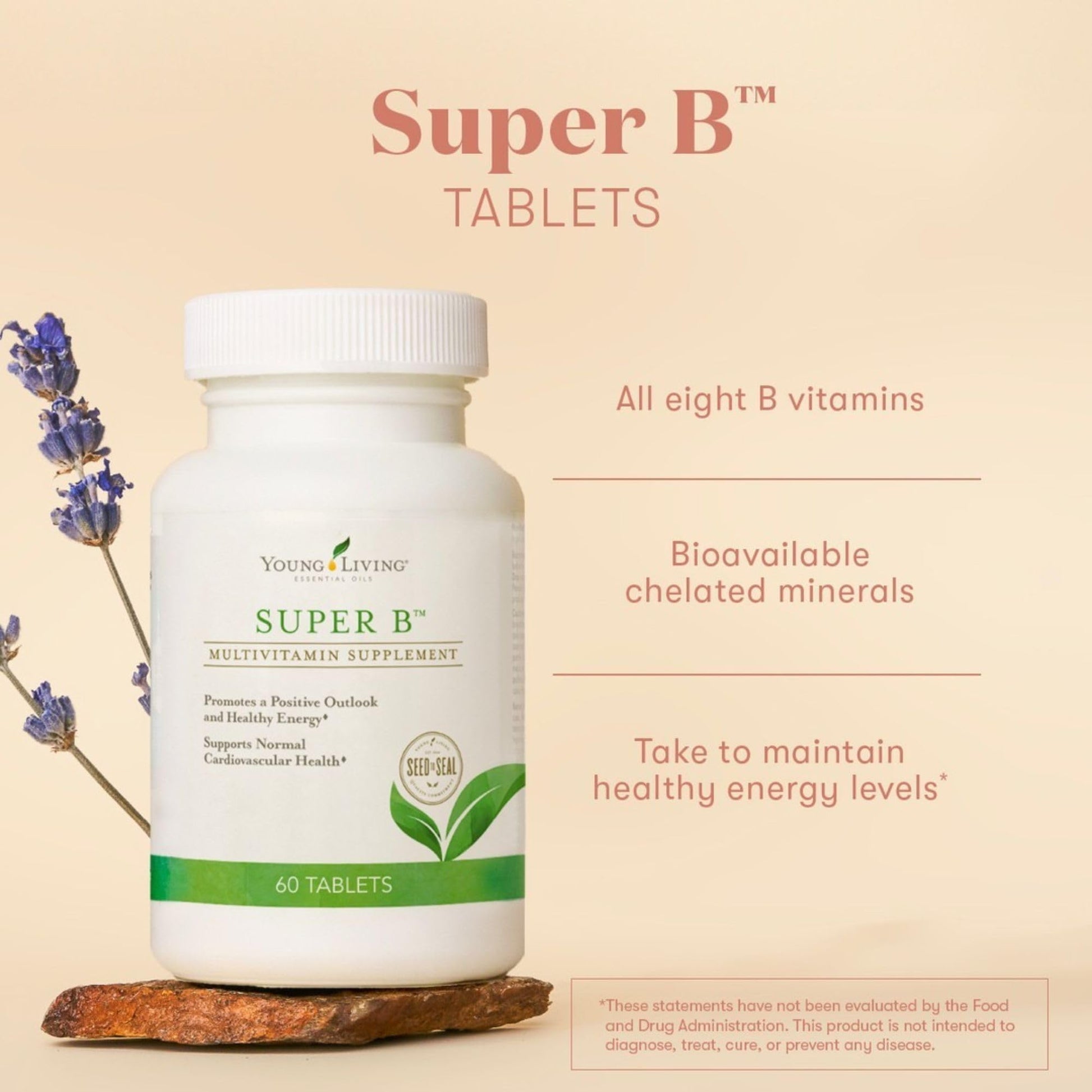Empaque Young Living Super B 60 tabletas keto friendly