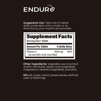ENDUR-C vitamina C de liberación prolongada y rosa mosqueta